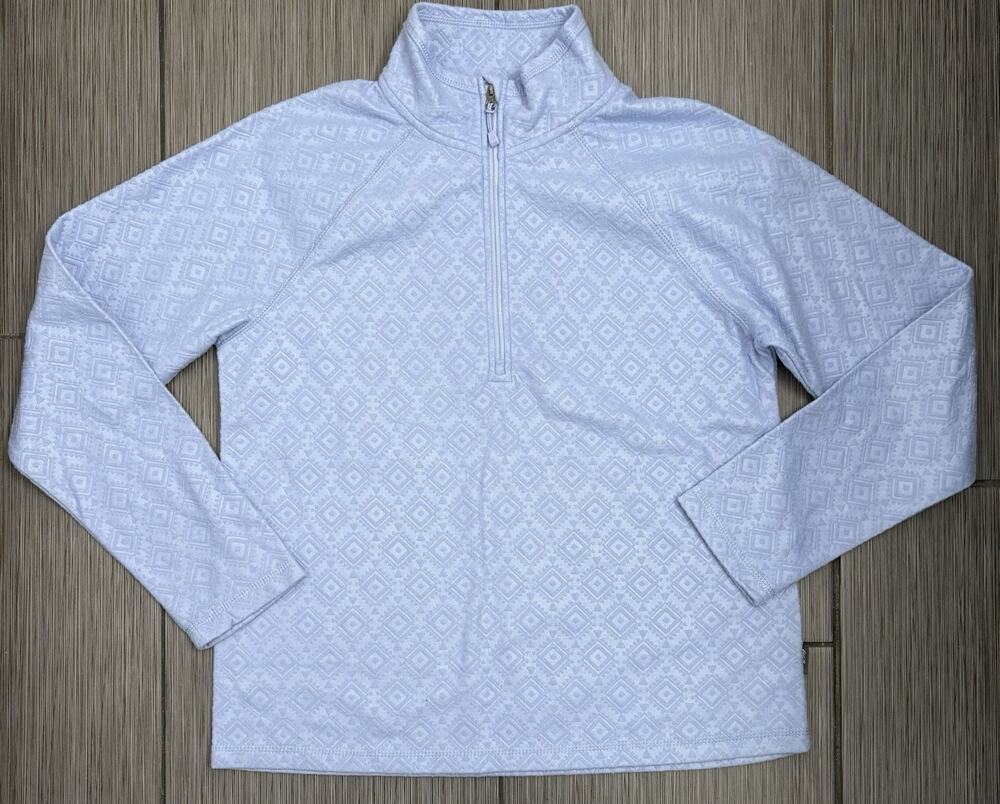 Eddie Bauer Women's Long Sleeve Polar Fleece Quarter Zip Pullover Medium Blue
